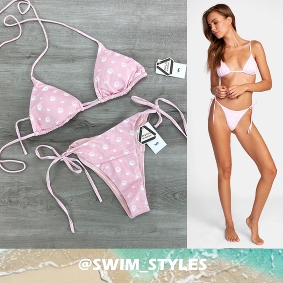 ☀️RVCA☀️ BALANCE ACT TRIANGLE BALANCE ACT TIE SKIMFY FRENCH BIKINI SET - Picture 1 of 12